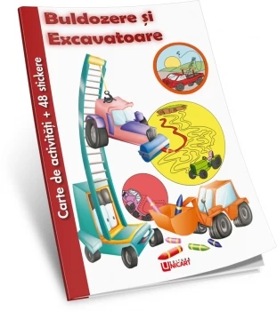 Activități+stickere - Buldozere și excavatoare