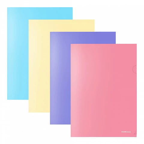 Mapa transparenta ErichKrause® Fizzy Pastel, A4, 140 mcm, opaque, asortiment