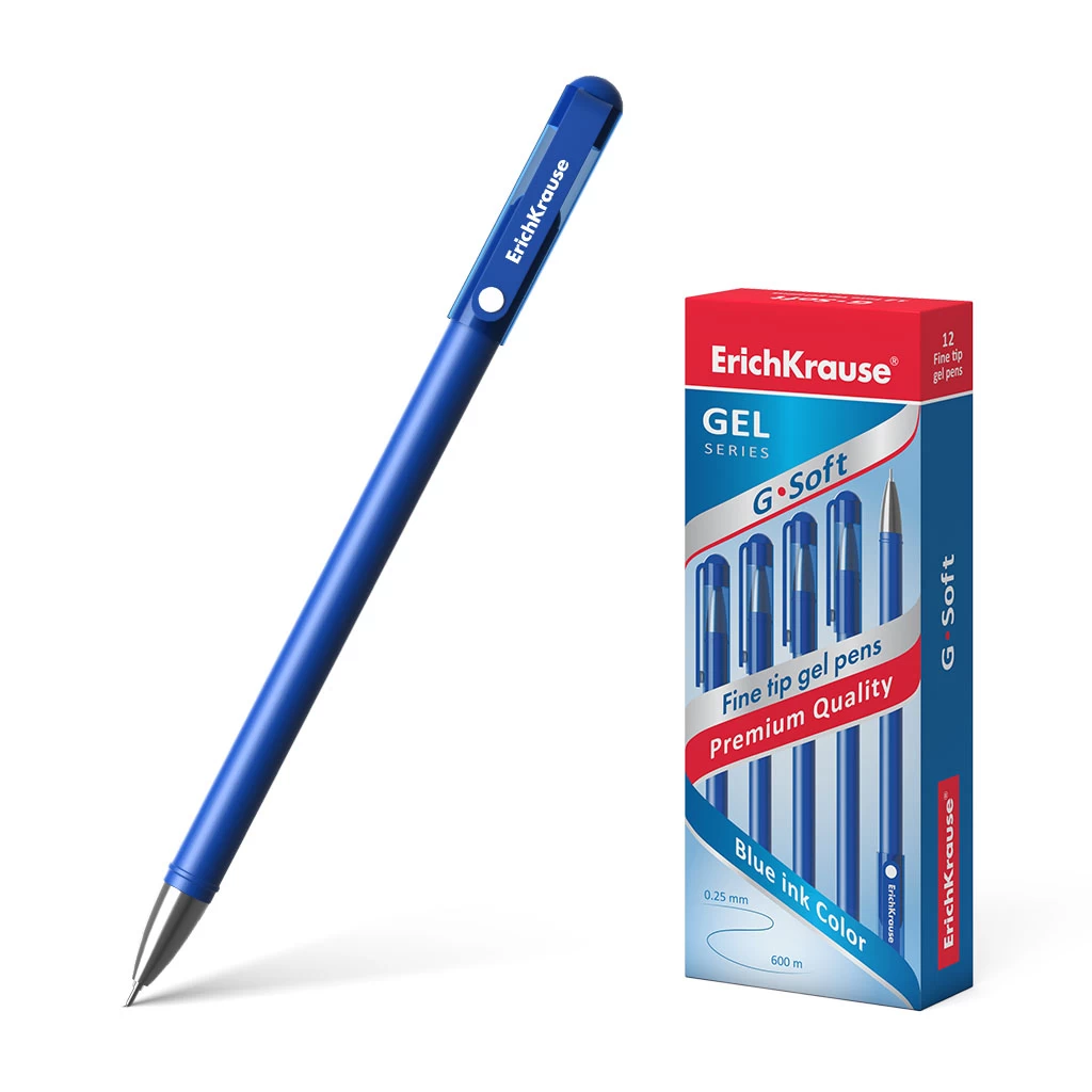 Pix cu gel ErichKrause® G-Soft, ink color: albastru