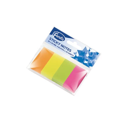 Foi pentru notite 4 cul.neon x 40foi. 20x50mm
