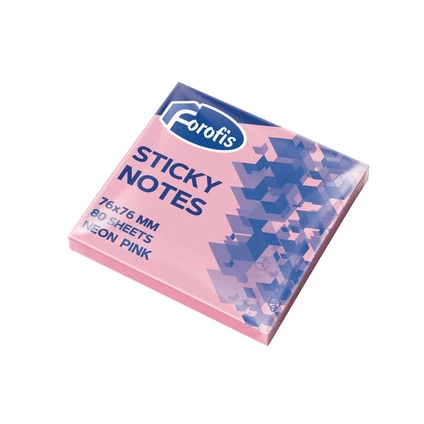 Foi pentru notite 76x76mm 80foi. (neon roz)