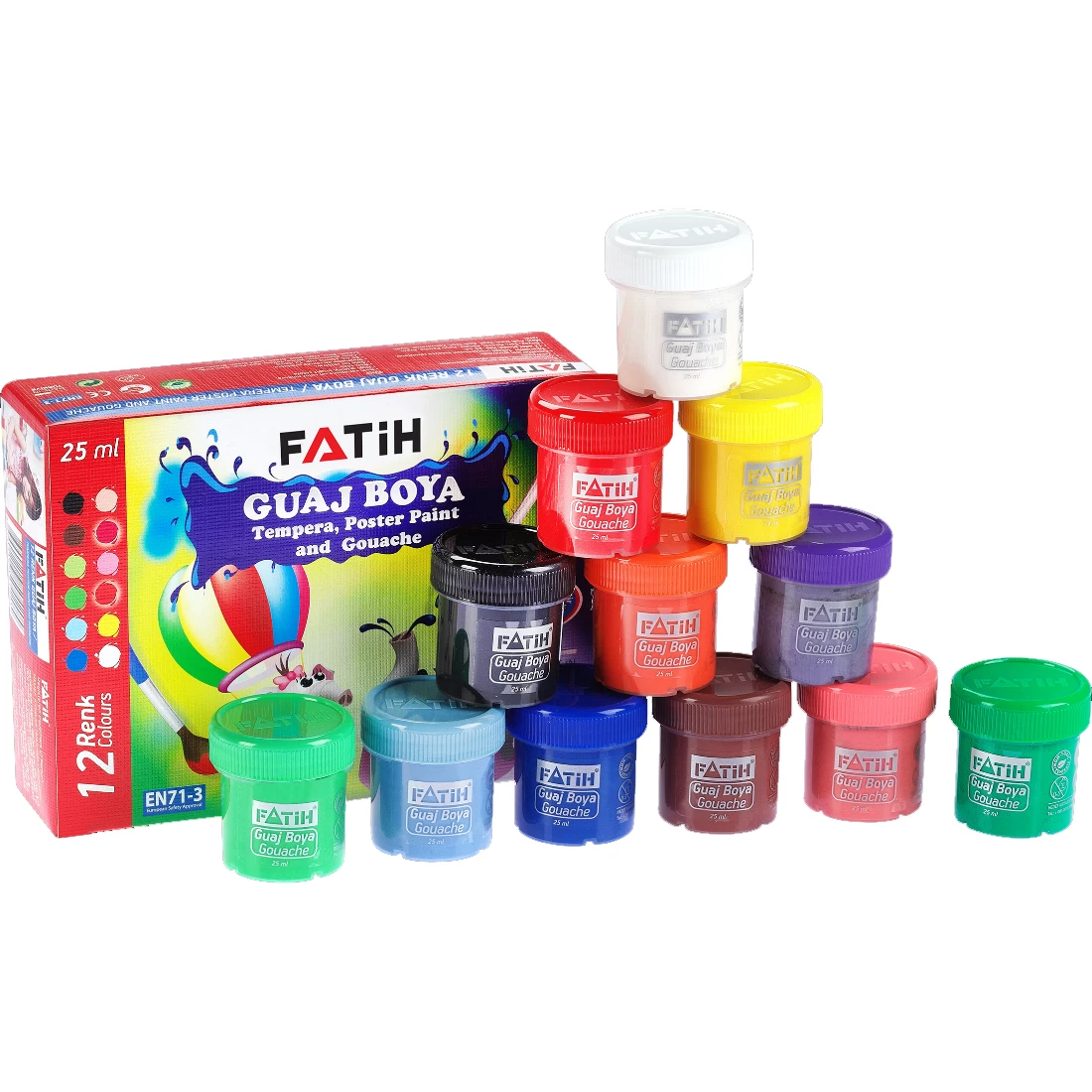 Guașă 12 culori 25 ml Fatih