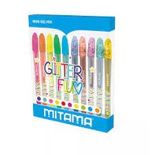 Pix cu gel fluorescent cu sclipici set 10 cul.