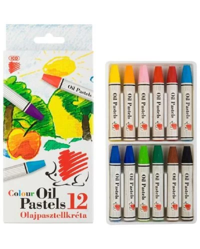 Creioane Ulei Pastel 12 cul.Hedgehog ICO