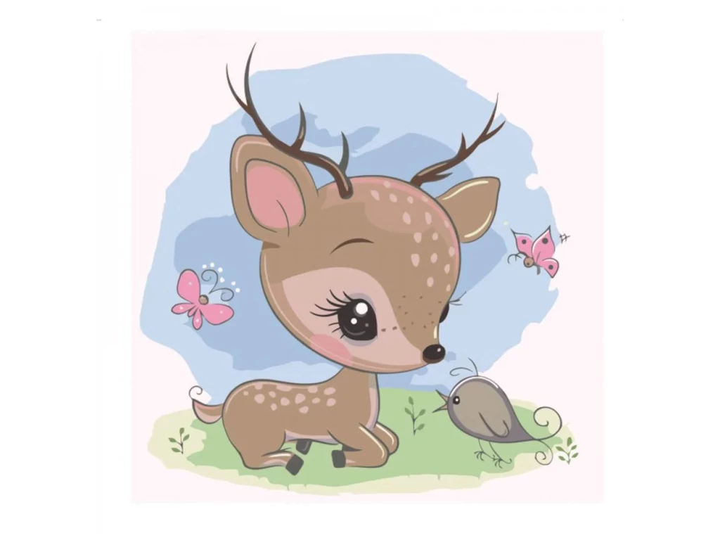 Tablou pe numere 30x30 cm "Bambi"/Strateg ES020