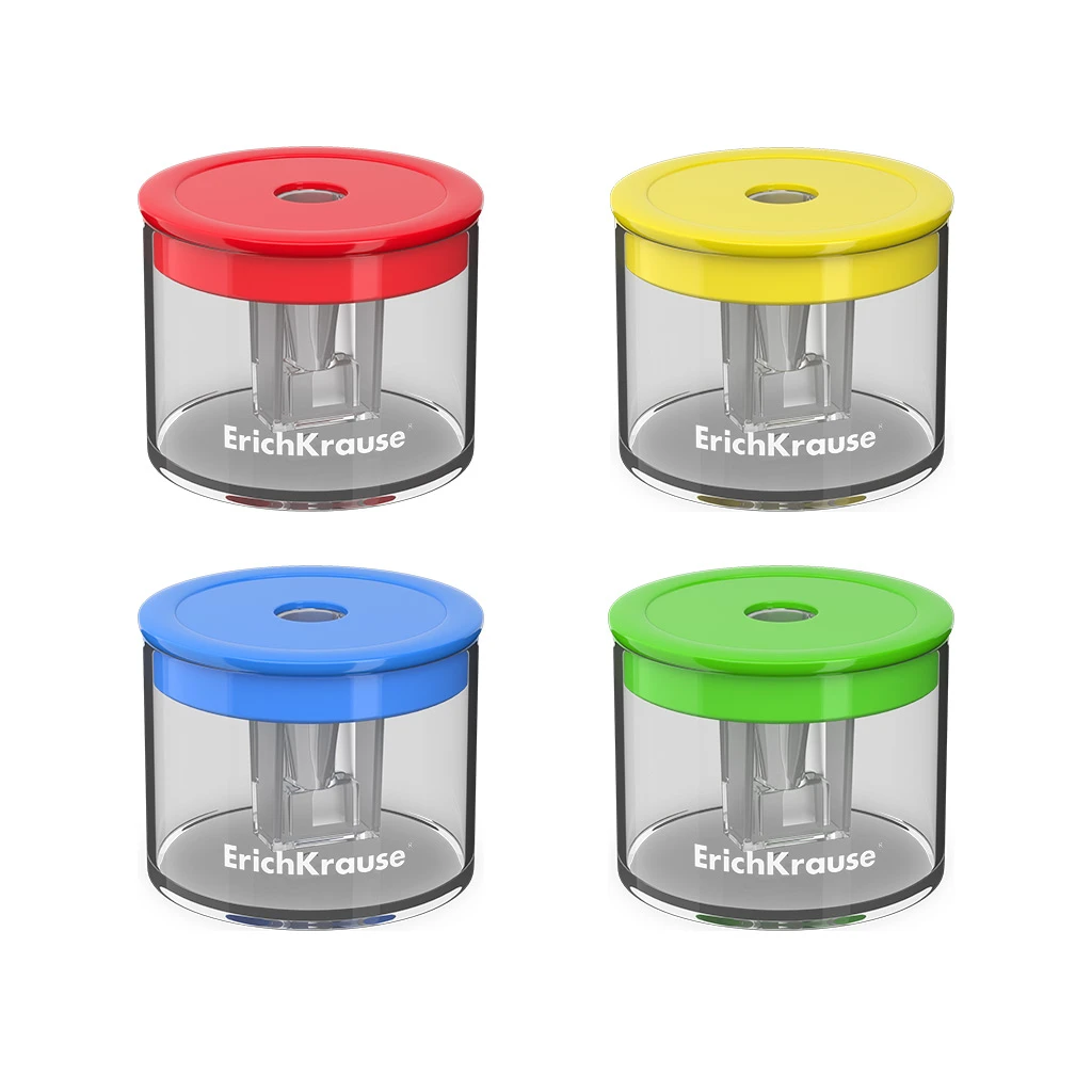 Ascuțitoare plastic ErichKrause S-Keg, Neon, cu container