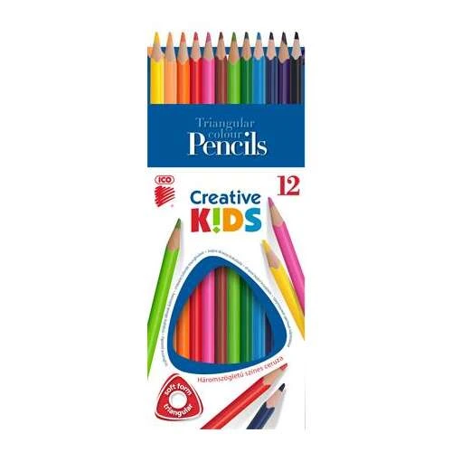 Creioane colorate triangulare 12 cul.Creative Kids