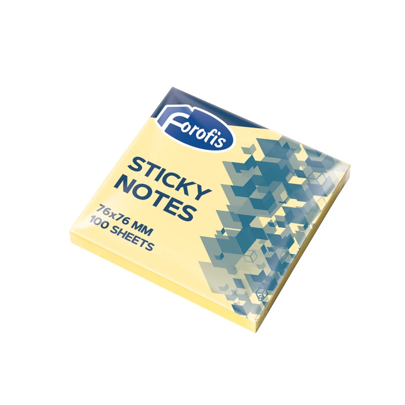 Foi pu notite 76x76mm 100 sh (galben pastel)
