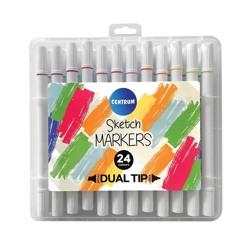 Marker varf dublu set 24 cul.