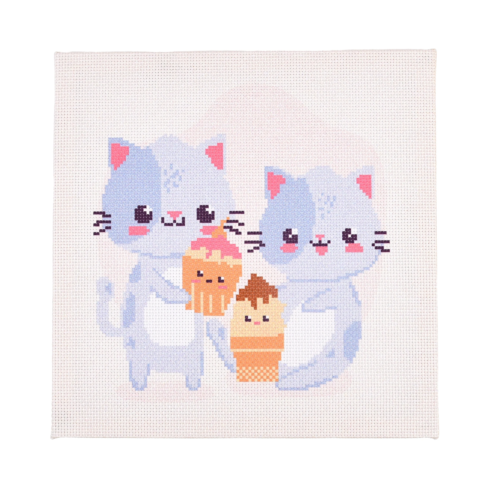 Broderie 30x30 cm "Pisici cu delicatese"
