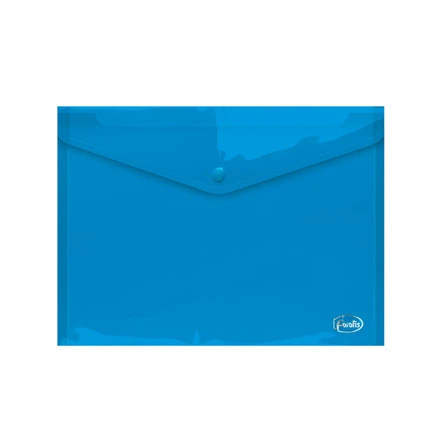 Mapa plastic A4 cu buton/ albastra