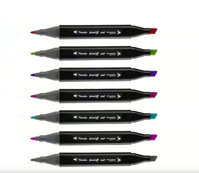 Marker varf dublu set 48 cul. textil