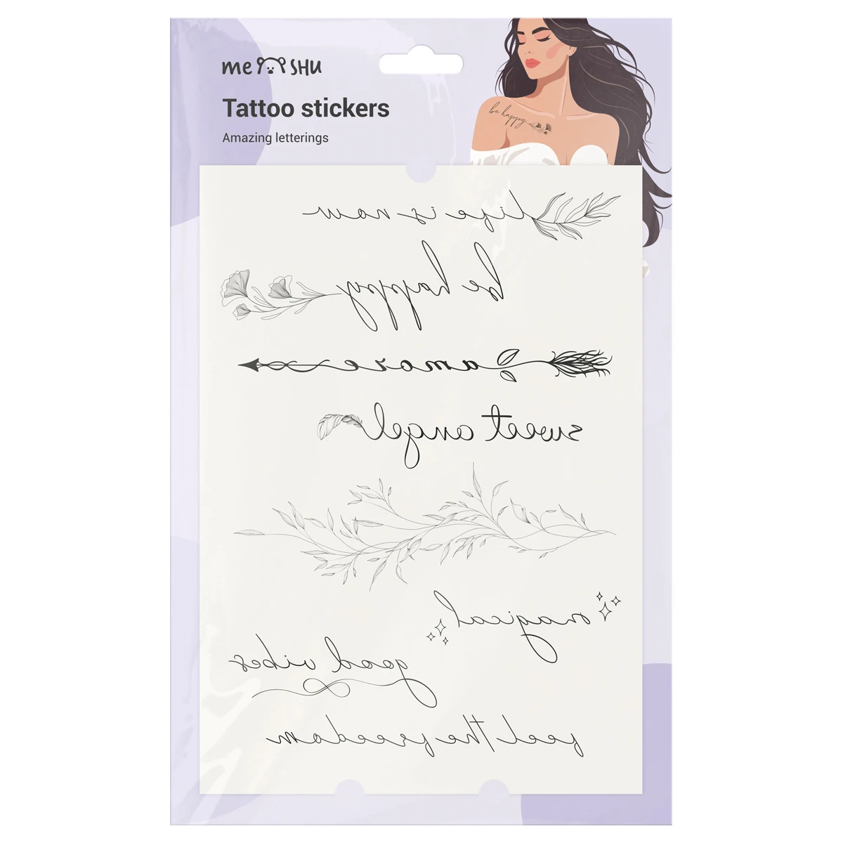 Abtibild-Tatuaj "Amazing letterings",1 foaie,14,8*21см,MESHU