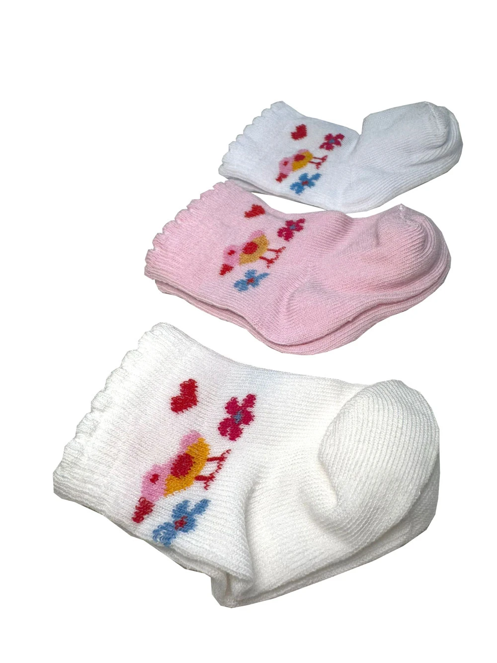 set 3 perechi de sosete bebe unisex roz