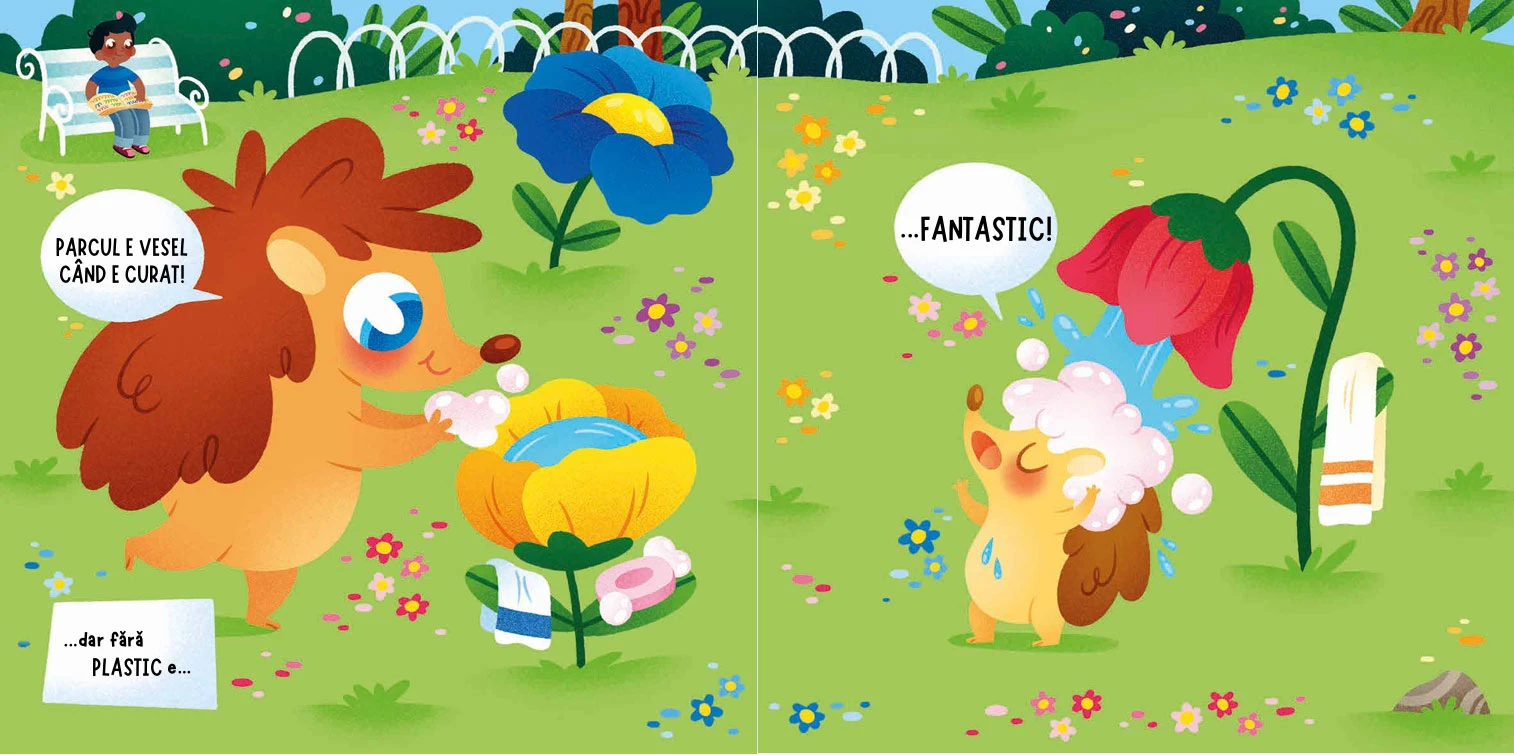Ce bine ne distrăm în  parc dacă îl păstrăm... Carte cu ecopuzzle.