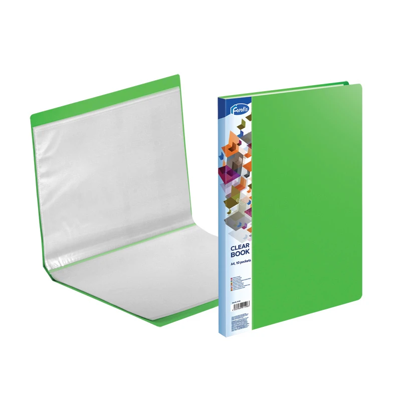 Mapa plastic A4 10 file verde FO 91199