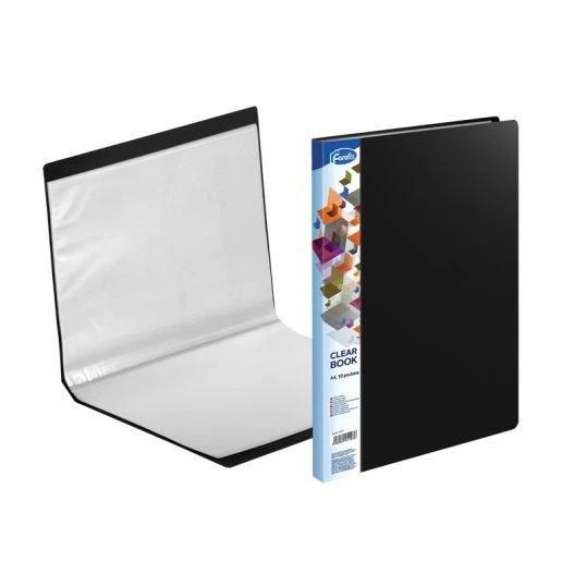 Mapa plastic A4 10 file negru FO