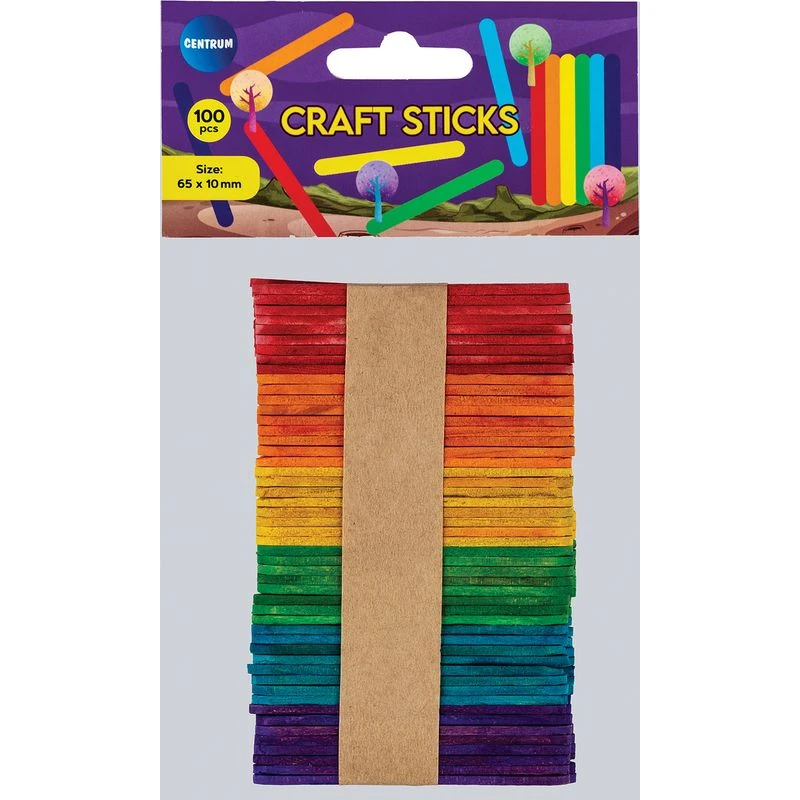 Betisoare lemn CRAFT, 6 cul , 100 buc / Centrum