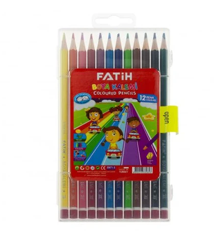 Creioane colorate 12 cul.(24) cutie plastic Fatih