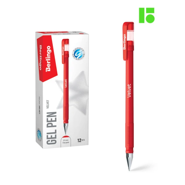 Pix cu gel Berlingo "Velvet", rosu, 0,5mm(12)