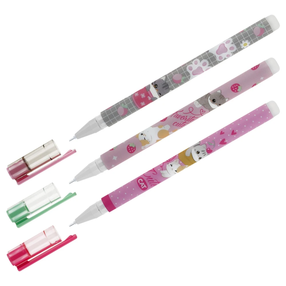 Pix cu gel cu radiera "Sweet paws" albastru 0,5mm(27)/ MESHU