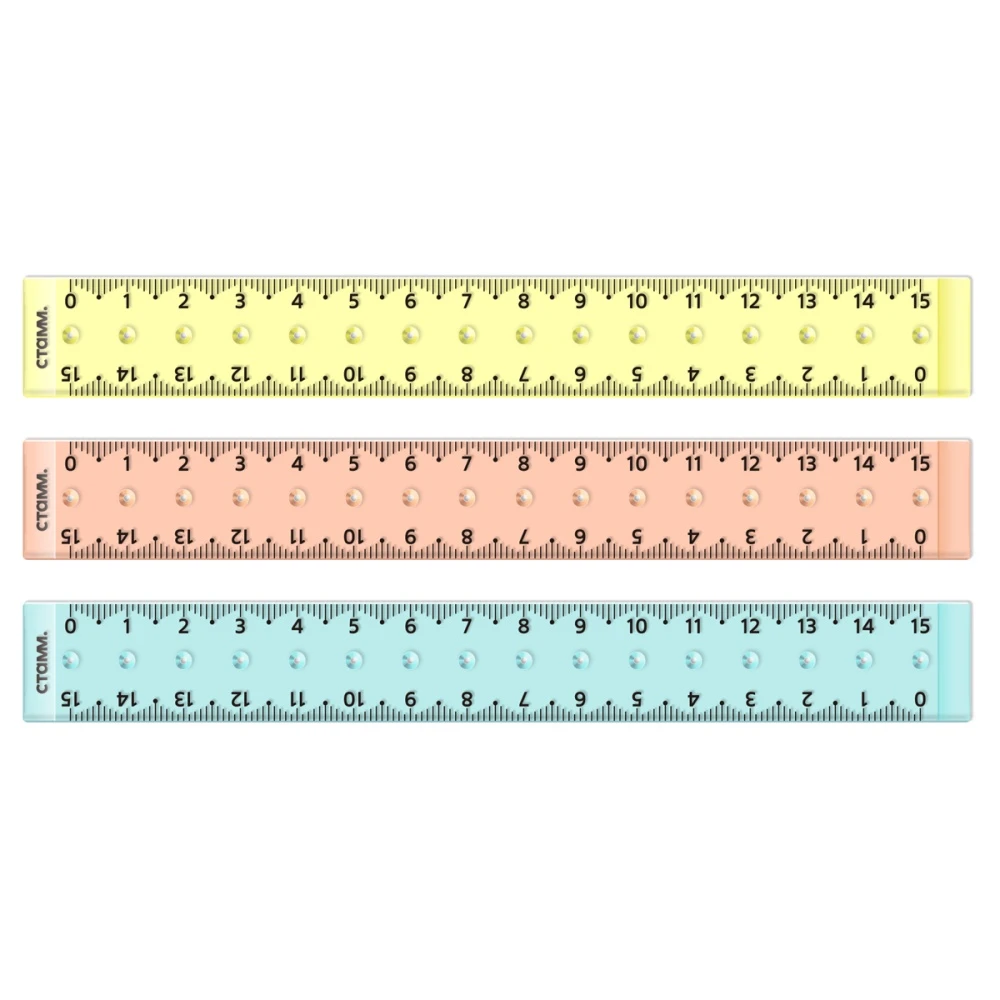 Rigla-compas plastic 15cm ,neon transparent (48)