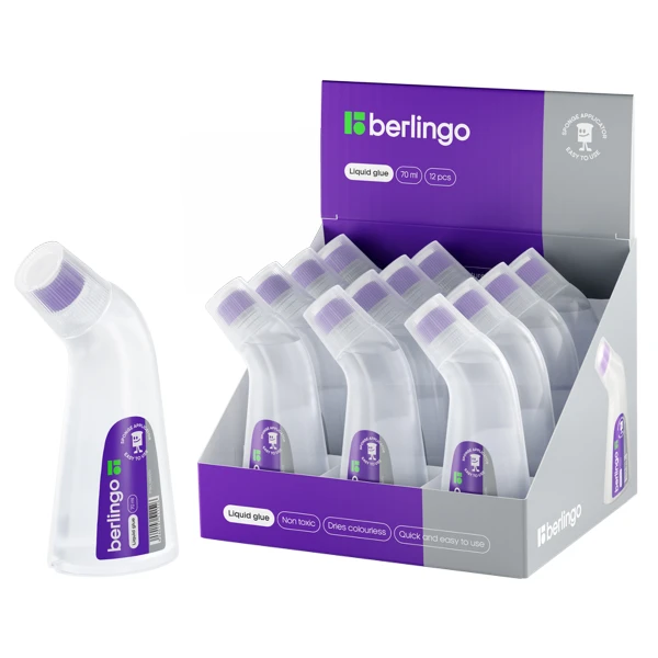 Lipici de birou  cu aplicator cu burete,70 ml, Berlingo