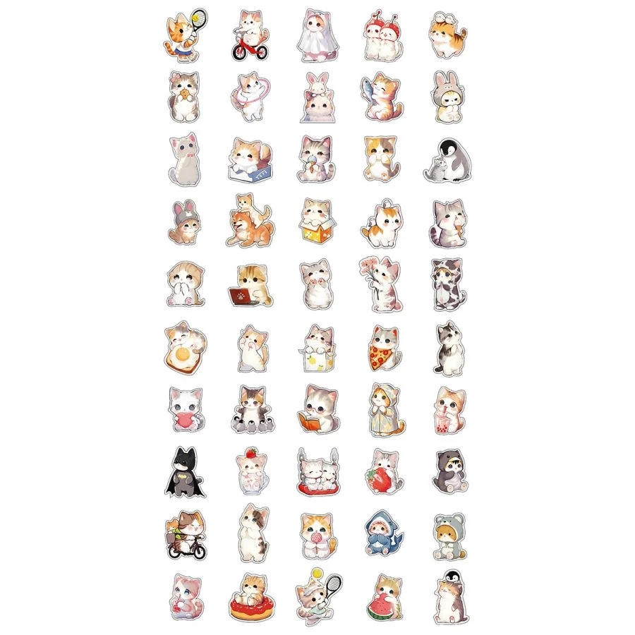 Abtibilduri PVC  "Funny cats" ,8,5*13cm , 50 buc. MESHU