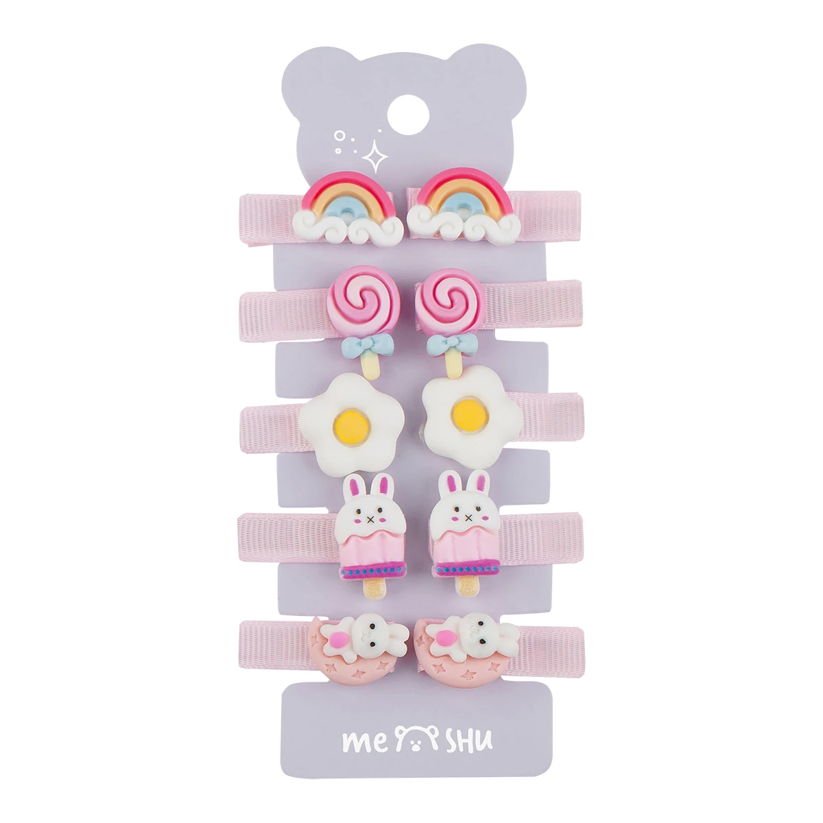 Agrafe de par , clama cu toppere ,set 10 buc.div.cul. MESHU