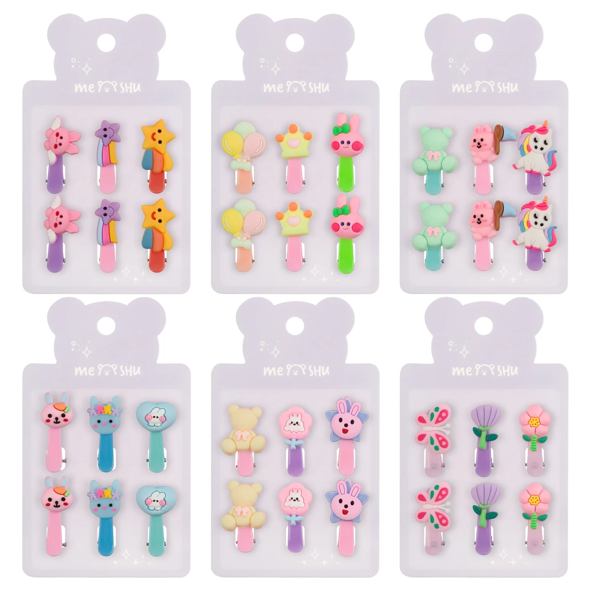 Agrafe de par , clama mica ,set 6 buc.div.cul. MESHU
