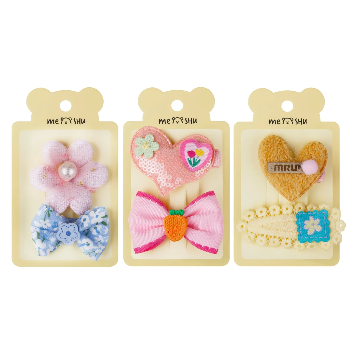 Agrafe de par , clama textil ,set 2 buc.div.cul. 5/6cm MESHU