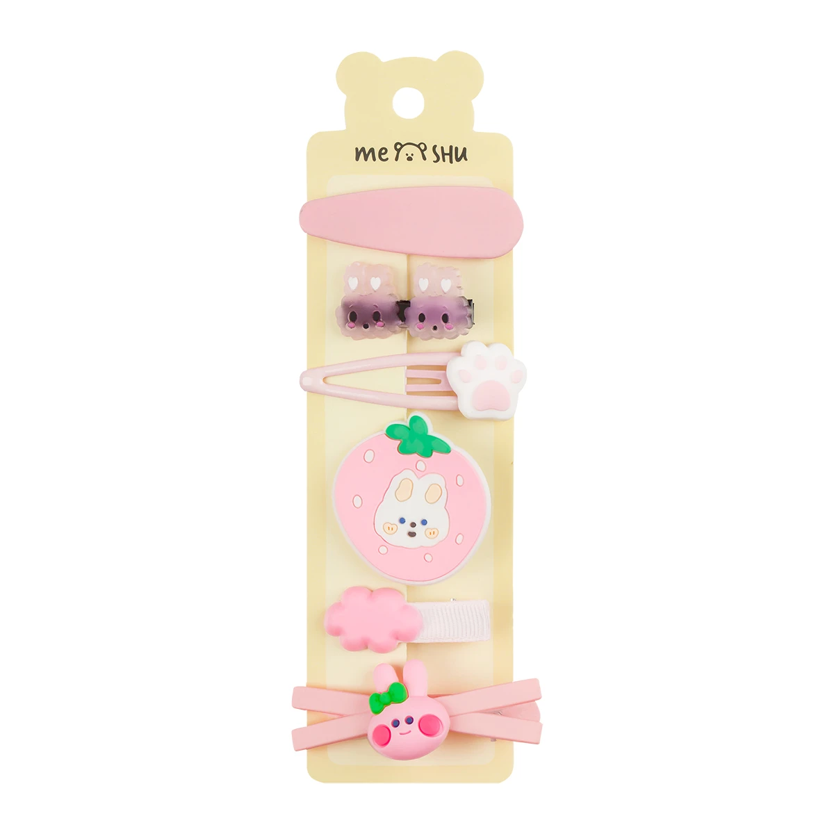 Agrafe de par , roz deschis, set 6 buc, MESHU