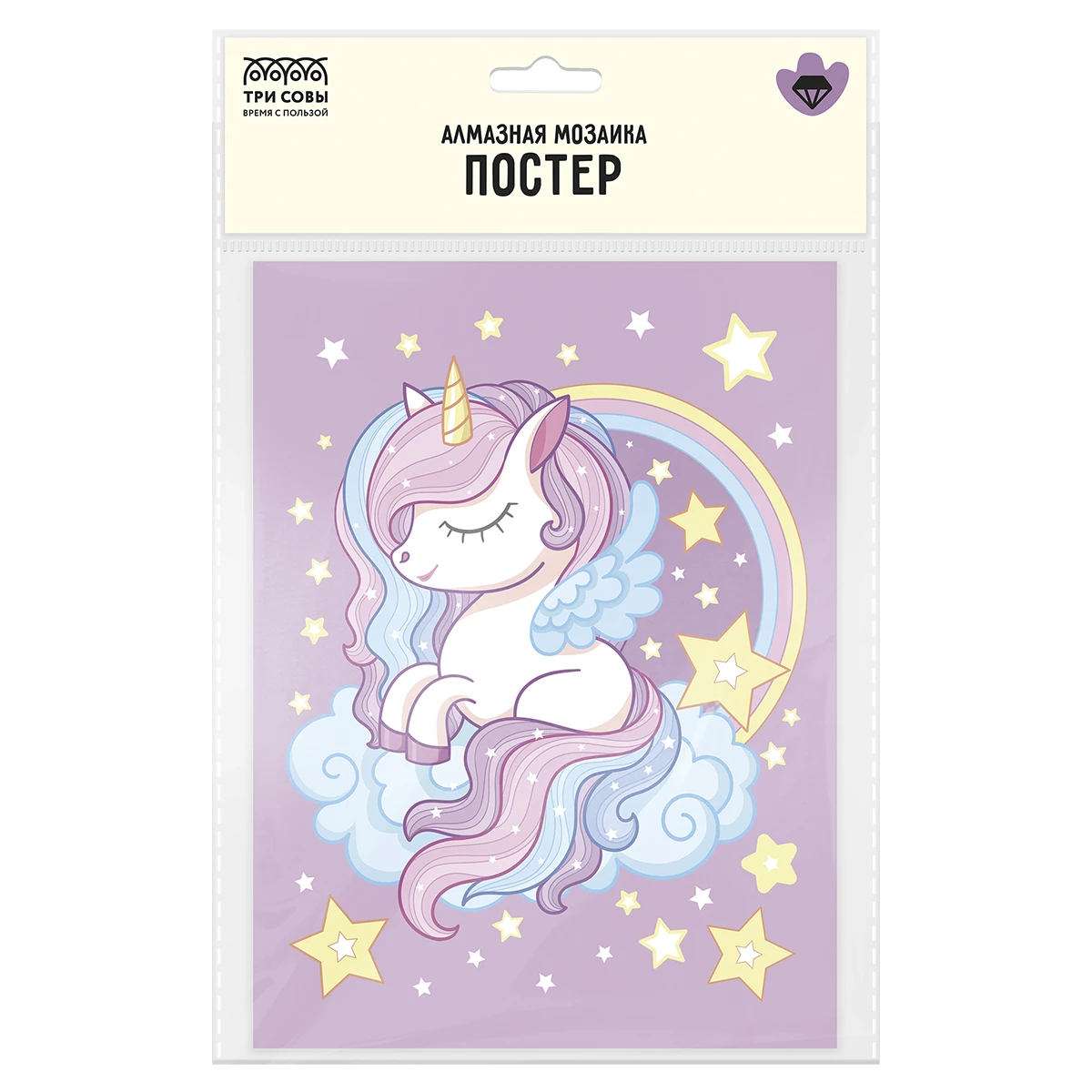 Mozaica cu Diamante-Poster "Unicornul Steluta" ТРИ СОВЫ