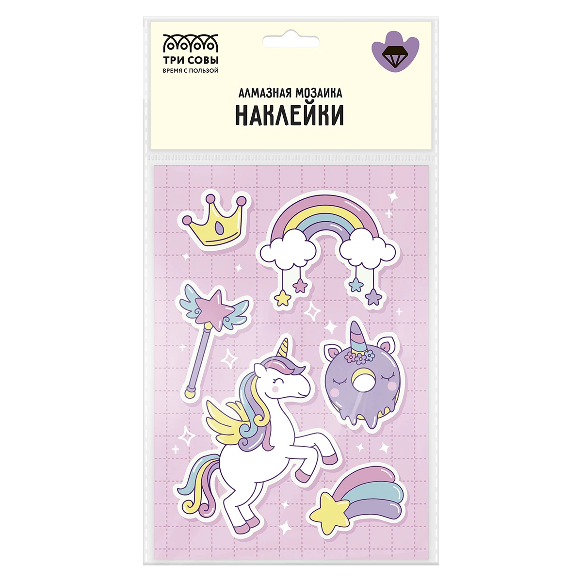 Mozaica cu Diamante-Abtibild "Unicornul Fermecat" ТРИ СОВЫ