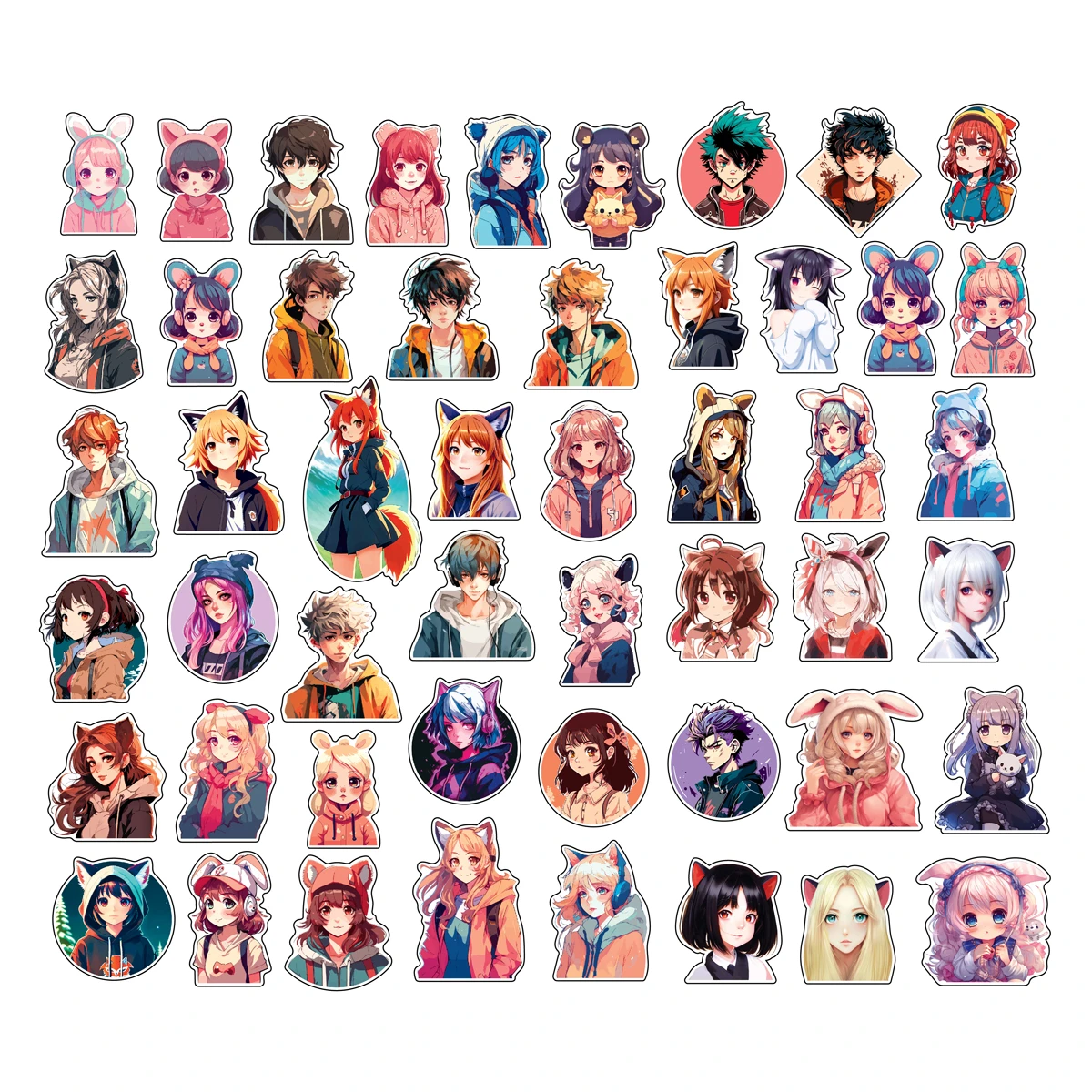 Abtibilduri PVC "Neko",50 buc.MESHU