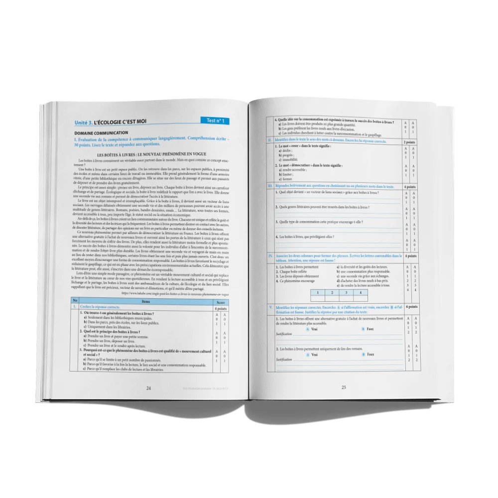 Tests d’évaluation sommative : 11e classe de FLE