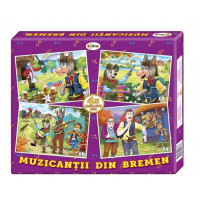Puzzle Muzicanții din Bremen (4 imagini în cutie)