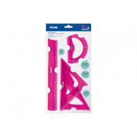 Rigle Set Milan Flex roz(rigla 30cm/2echere/raportor) 359801P
