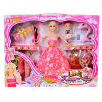 Barbie cu fiica, vioară și 6 ținute