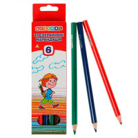 Creioane colorate triunghiulare ''Țvetic'' 6 culori