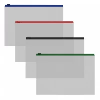 Mapa plastic  B5 cu fermoar ErichKrause® Fizzy Clear with colored zipper,120 mcm, assorted colors