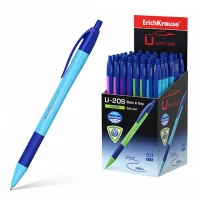 Pix retractabil ErichKrause® U-209 Neon Matic&Grip, Ultra Glide Technology, albastru