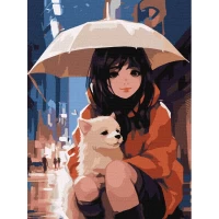 Tablou pe numere „Impreuna sub umbrela” 30x40cm KHO8351