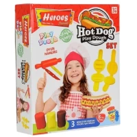 Pasta de modelat set 3 cul+9 formei Hot Dog  Heroes ERN-594