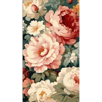 Tablou pe numere 50x25 cm "Bujori "
