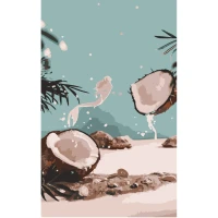 Tablou pe numere 50x25 cm "Deliciu cu nucă de cocos"