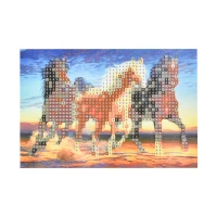 Mozaica cu Diamante 10x15 cm "Trei cai grațioși"