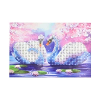 Mozaica cu Diamante 10x15 cm "Iubirea ca la lebede"