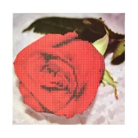 Mozaica cu Diamante 18x18 cm "Frumusețea trandafirului roșu"