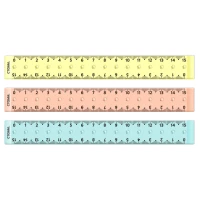 Rigla-compas plastic 15cm ,neon transparent (48)